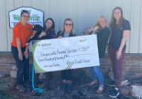 Five women holding a donation check.